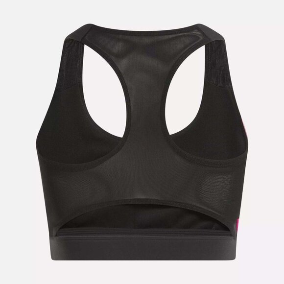 Reebok Plus Lux Colorblocked Racerback Sports Bra Women's 3X (22-24W )Black/Pink - Picture 2 of 10